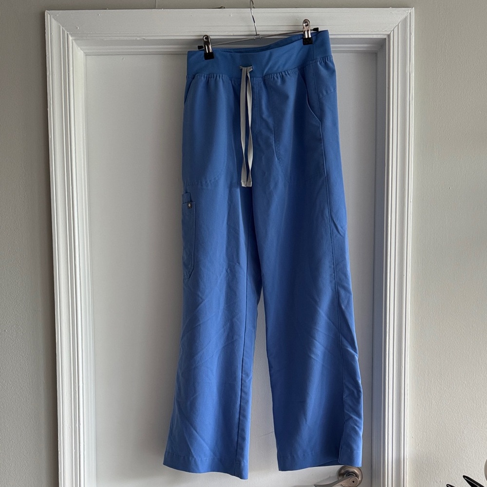 FIGS Cobalt Drawstring Scrub Wide leg